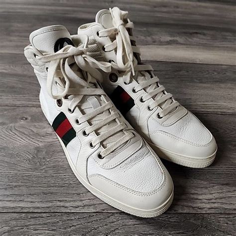 gucci 221825 white|Gucci Coda Stripe High Top 221825 Sneakers .